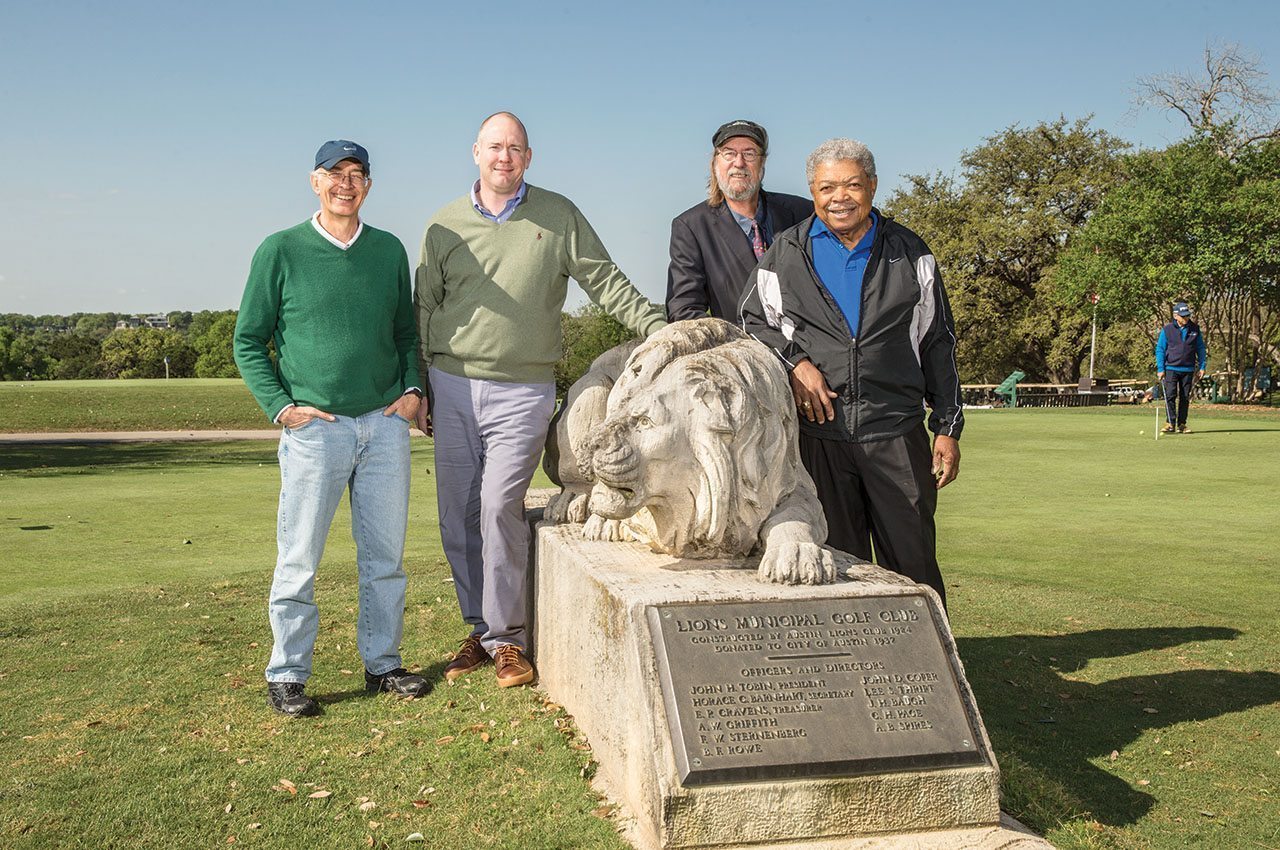 Bob Ozer (Left), Ken Tiemann, Peter Barbour and General Marshall at Lions Municipal Golf Course in Austin, Texas.
